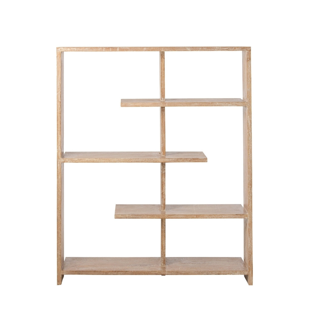 Bibliothèque en bois de manguier blanc cassé J-Line