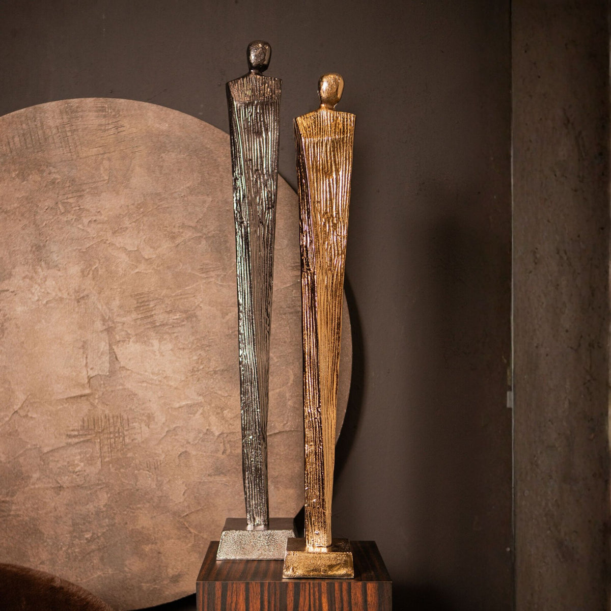 Symon Sculpture Aluminium Marron Or Petit PTMD