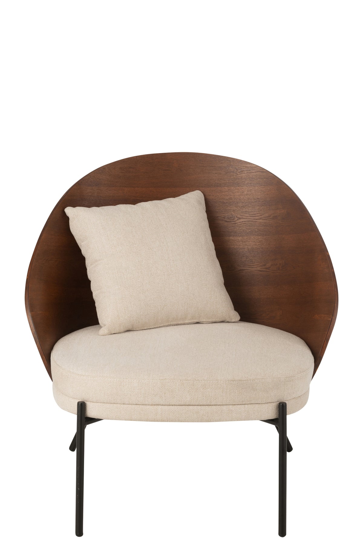 Fauteuil lounge Lone Multiplex/Métal Marron/Beige J-Line