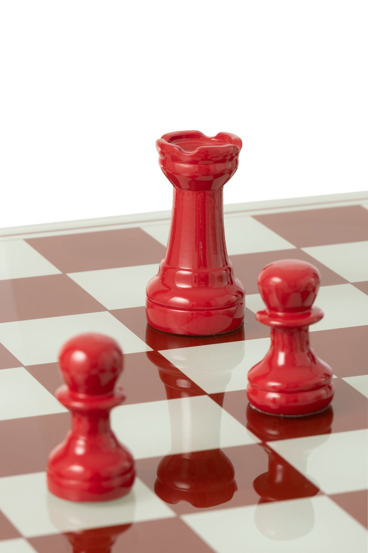 Jeu d’échecs Polyresin Blanc/Rouge Noël J-Line