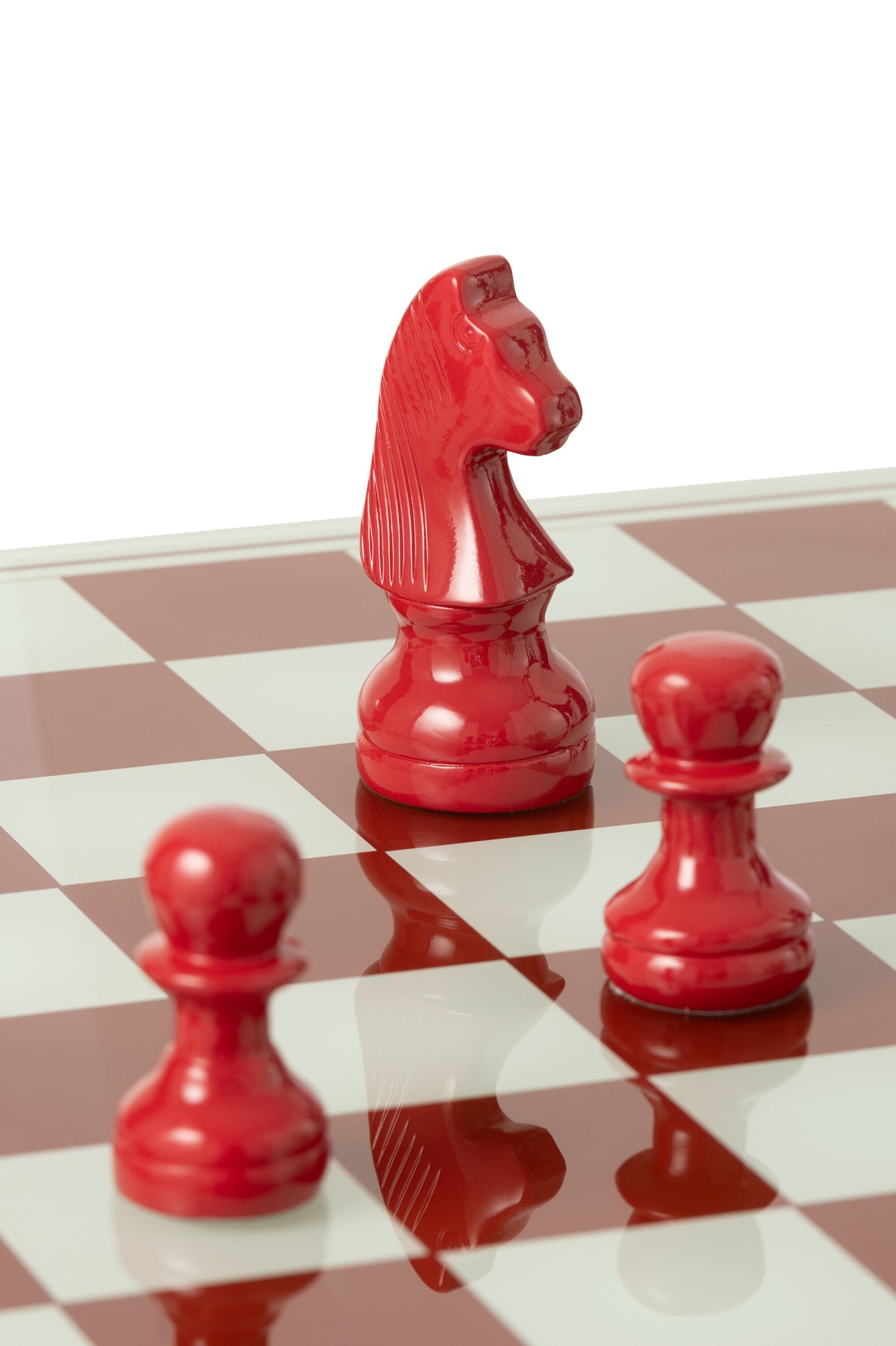 Jeu d’échecs Polyresin Blanc/Rouge Noël J-Line