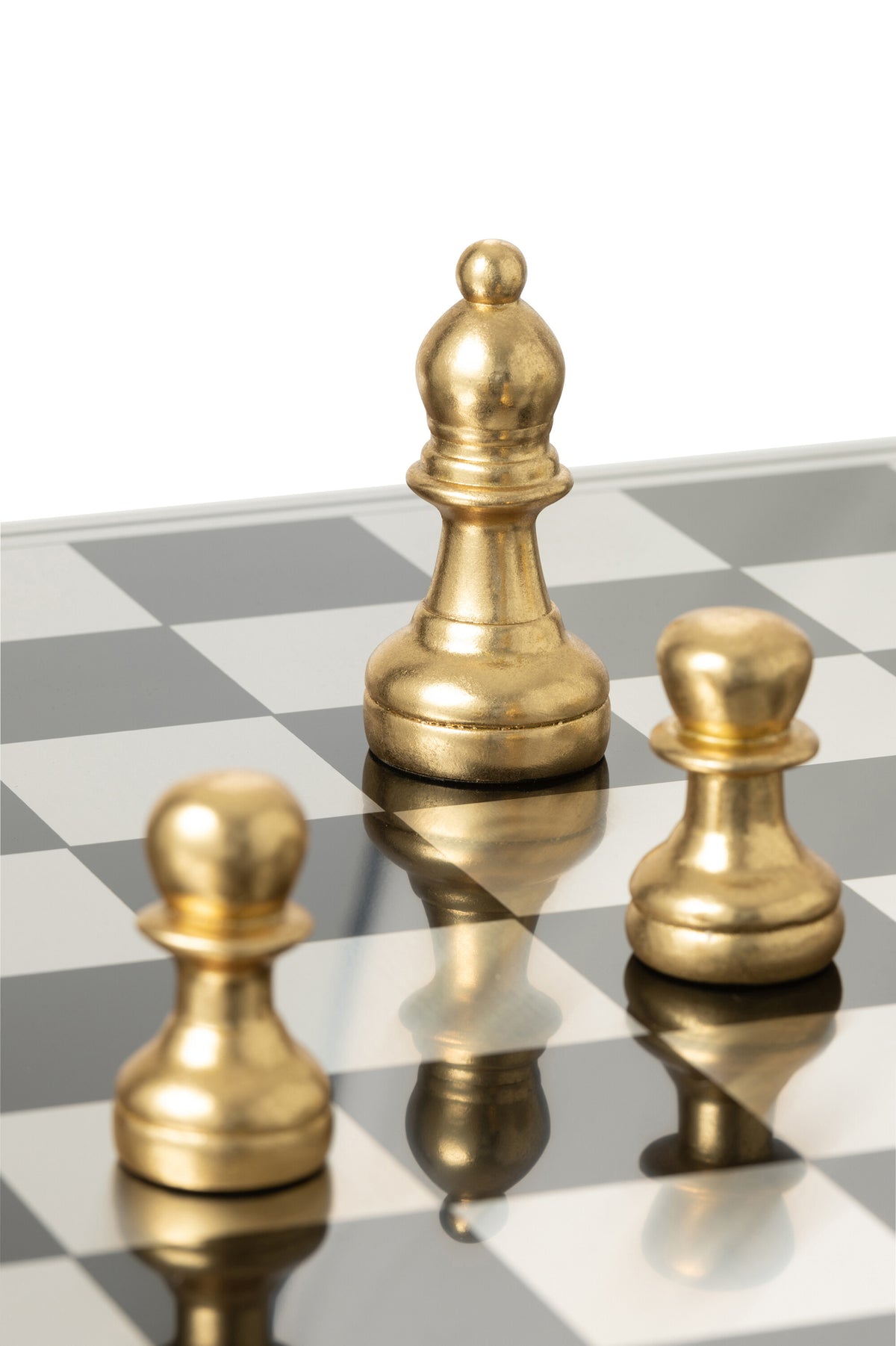 Jeu d’échecs Plateay en polyrésine blanc/doré J-Line