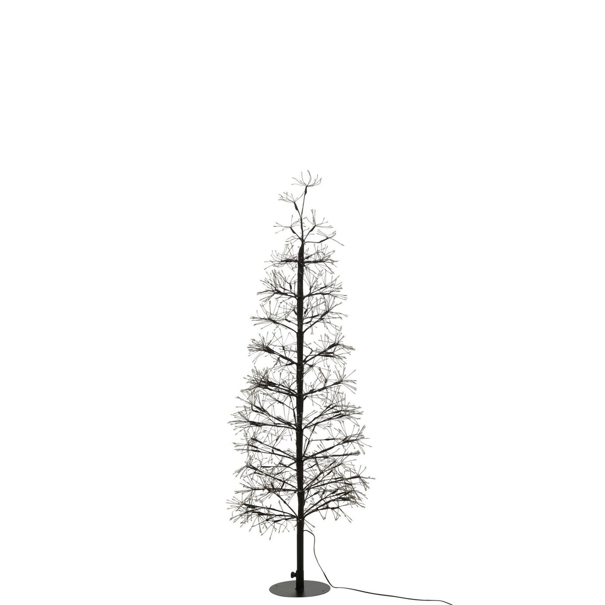 Sapin de Noël avec lumières LED blanc chaud, fer noir, moyen, H 120 cm, J-Line