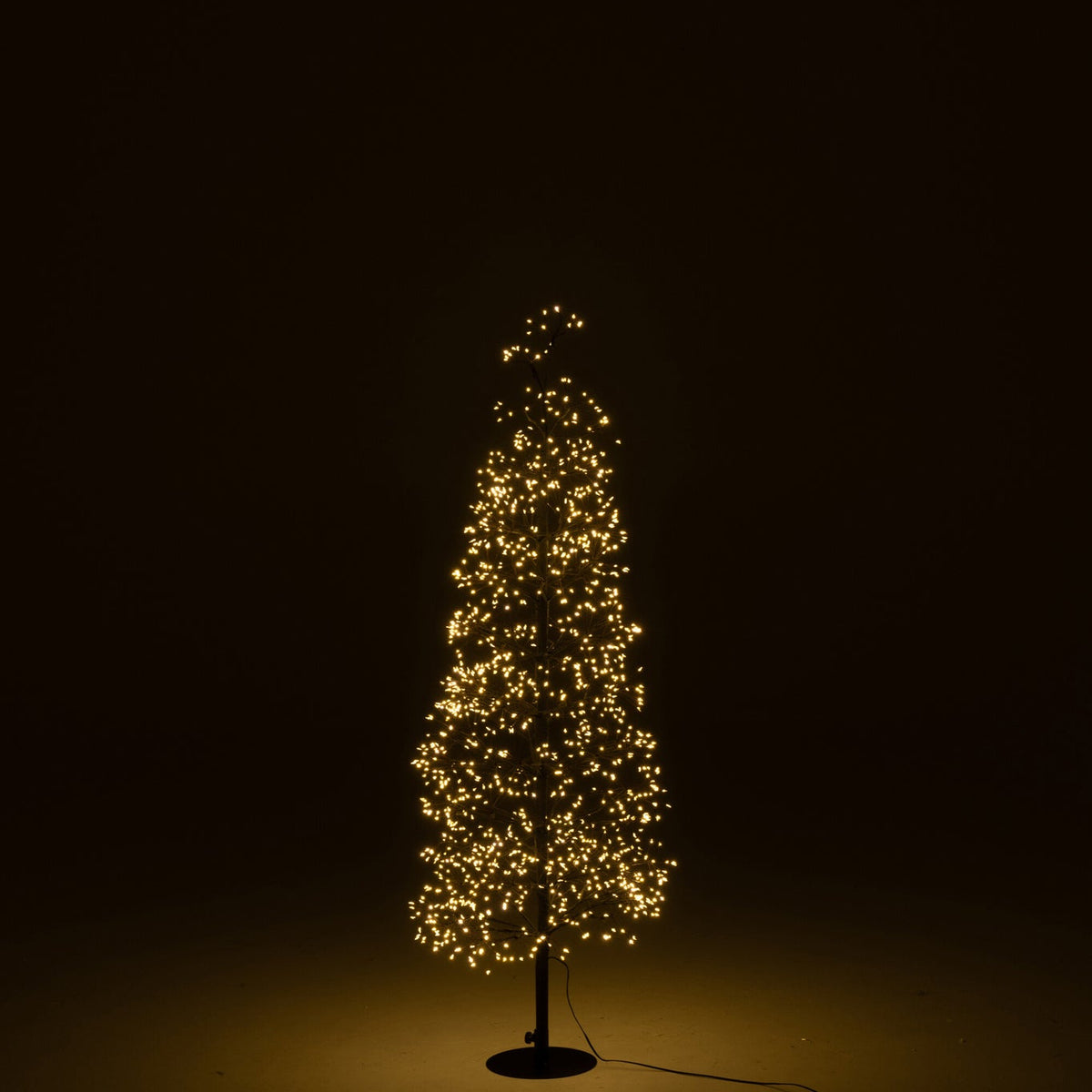 Sapin de Noël avec lumières LED blanc chaud, fer noir, moyen, H 120 cm, J-Line