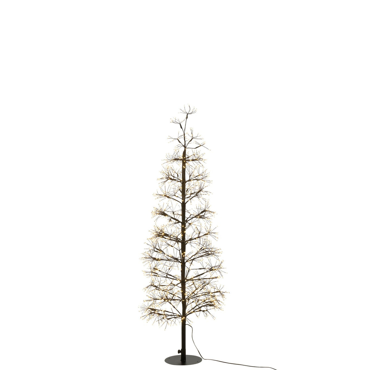 Sapin de Noël avec lumières LED blanc chaud, fer noir, moyen, H 120 cm, J-Line