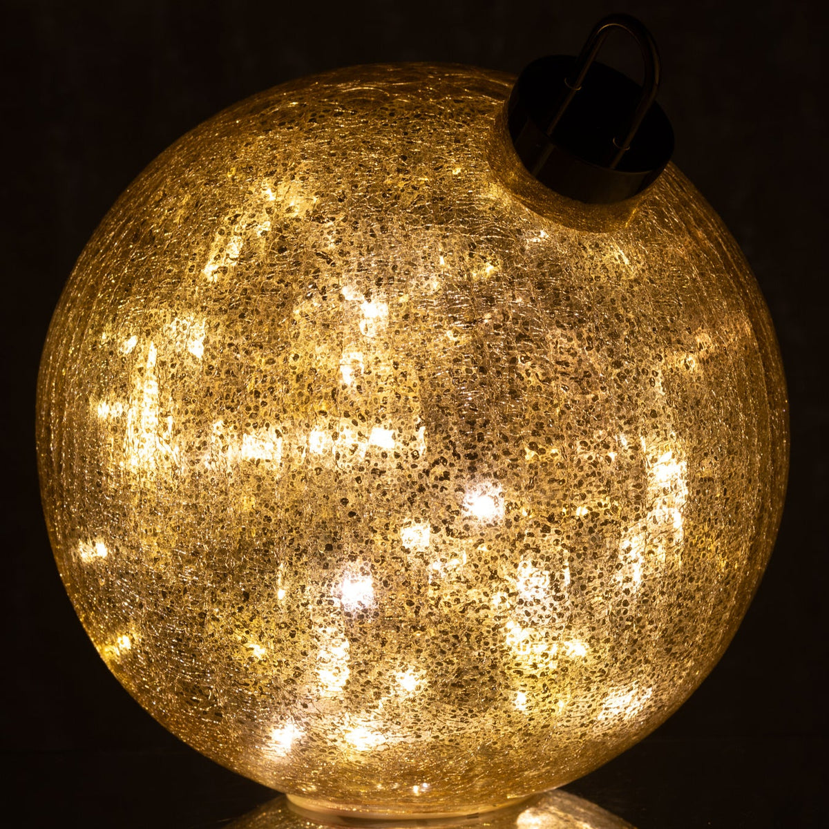 Boule de Noël en verre à LED couleur or, grande, J-Line