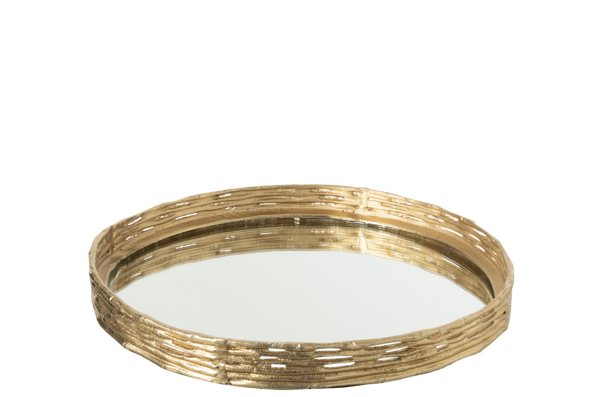 Plateau en aluminium couleur or J-Line