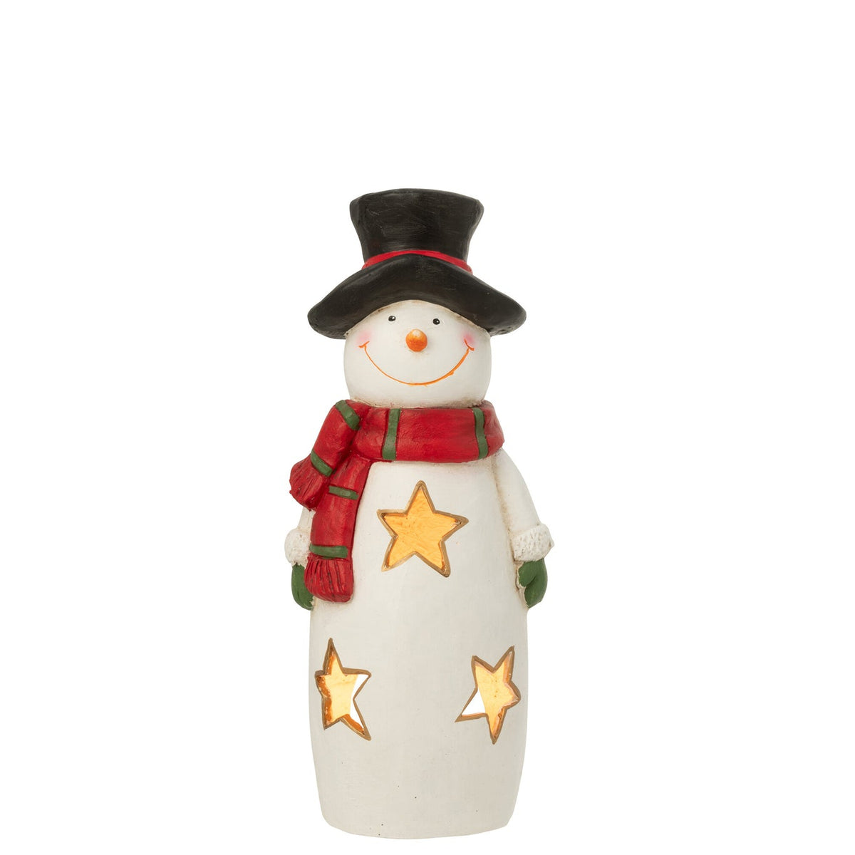 Photophore Bonhomme de neige Écharpe + Chapeau Magnésium Multicolore Petit J-Line