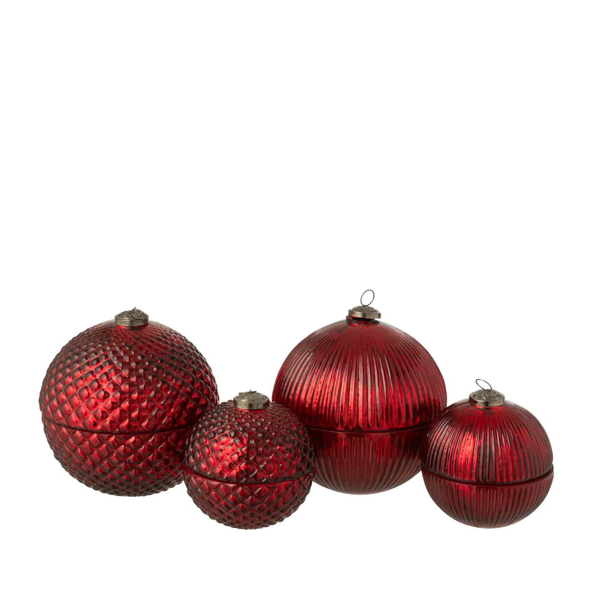Bougie parfumée Boule de Noël Verre Rouge Noël Petit Ensemble de 2 J-Line