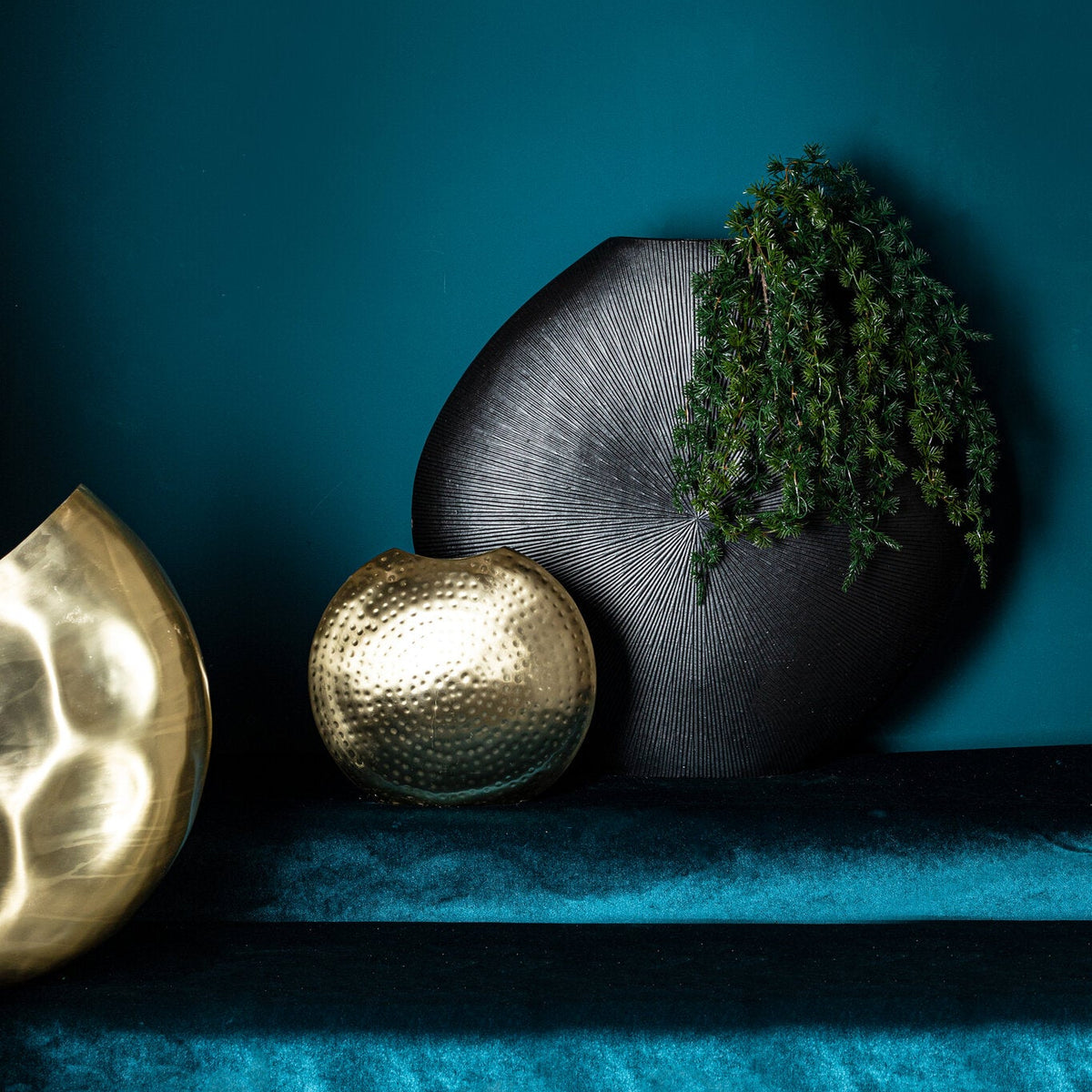 Tiro Noir Aluminium Pot Ovale Motif Rayé PTMD