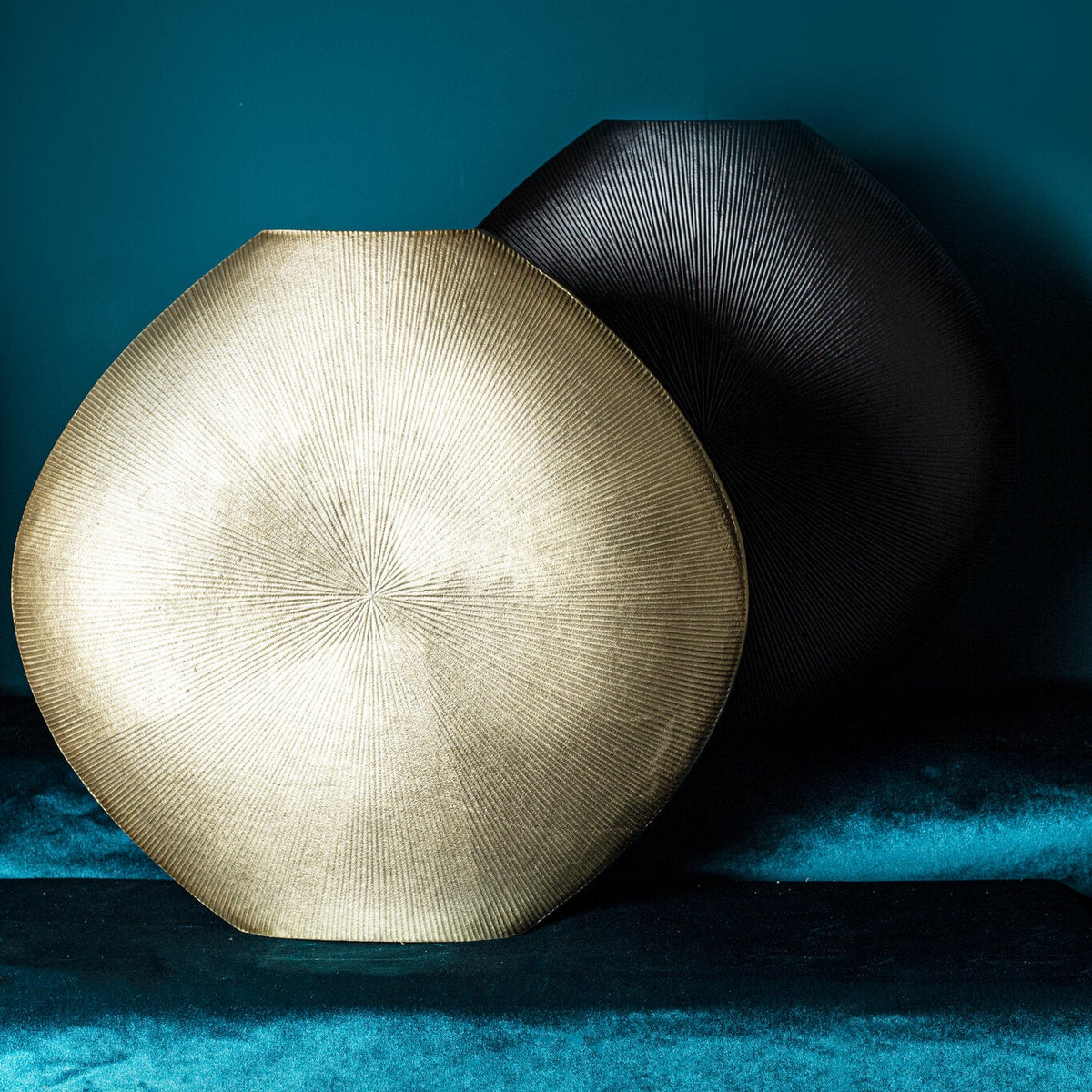 Tiro Noir Aluminium Pot Ovale Motif Rayé PTMD