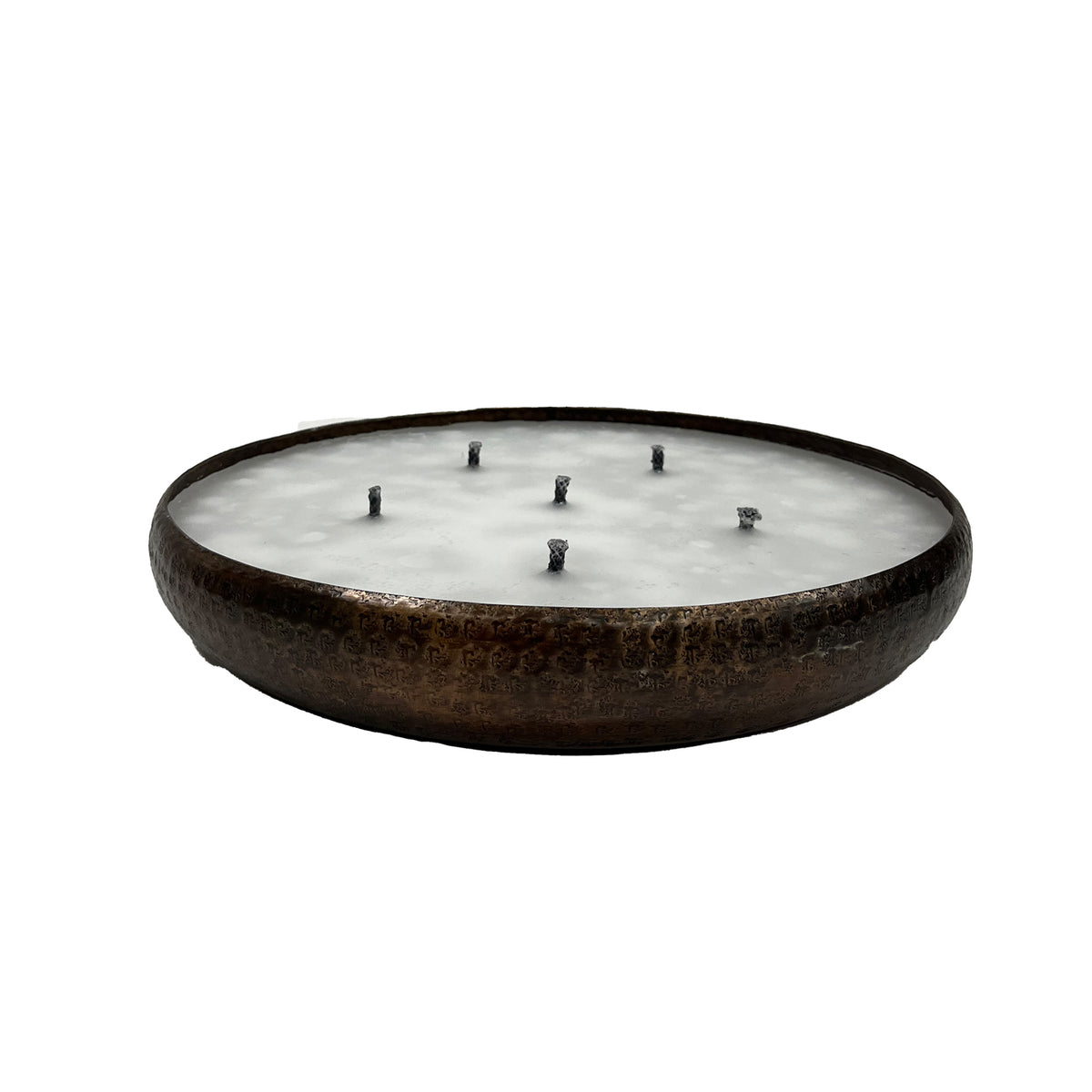 Bougie ronde Bunty en aluminium cuivré martelé M PTMD