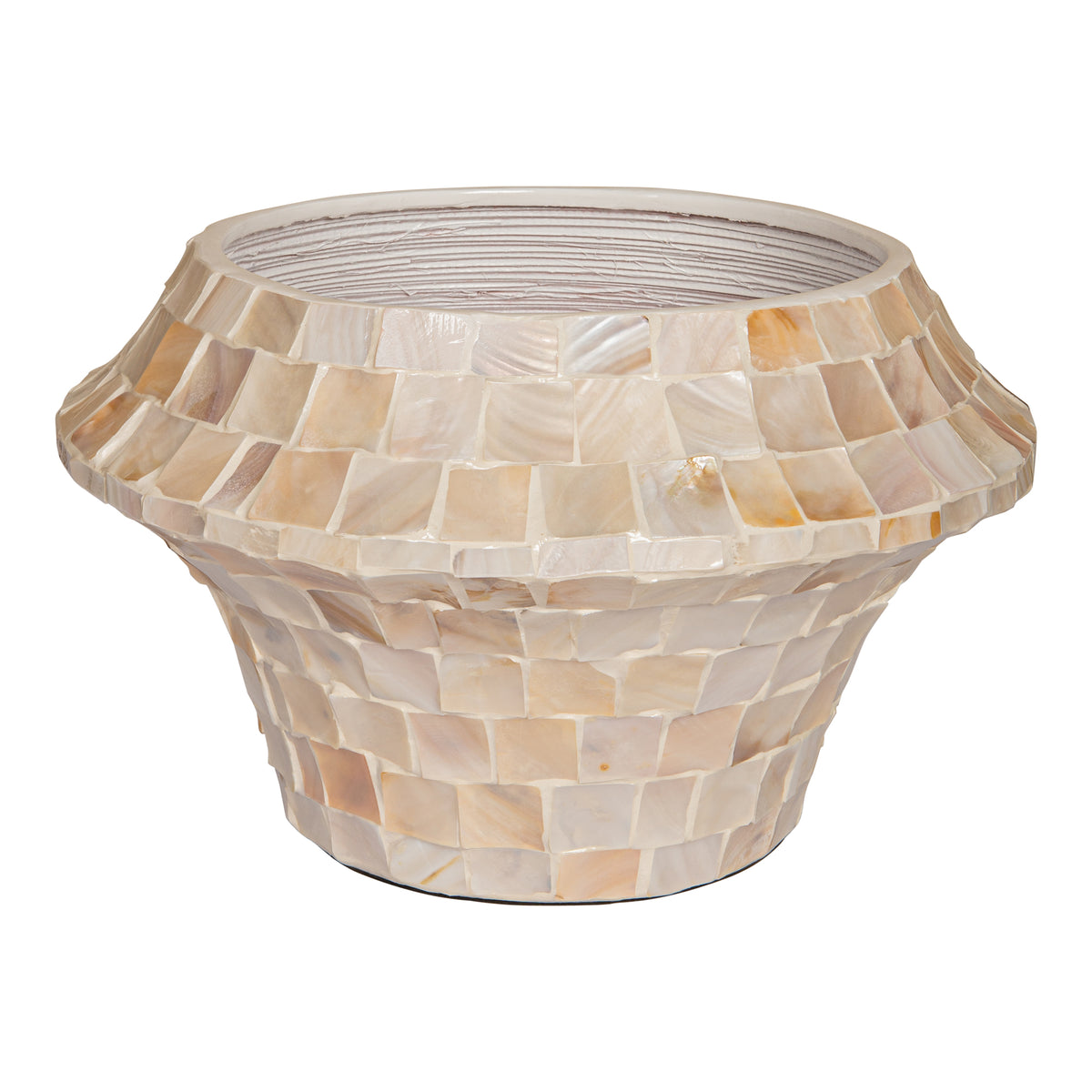 Daven Cream Coque Poly Pot Bambou Rond Bas Moyen PTMD