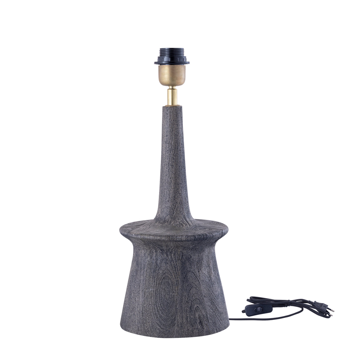 Lampe de table étroite et ronde Caelin Grey en bois de manguier PTMD