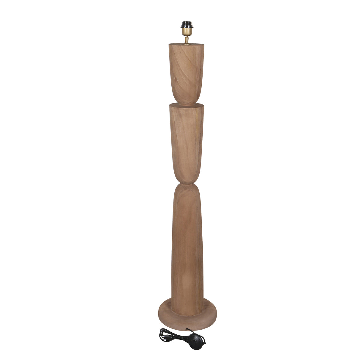 Base de lampadaire à étages en bois de manguier naturel Lorinne PTMD