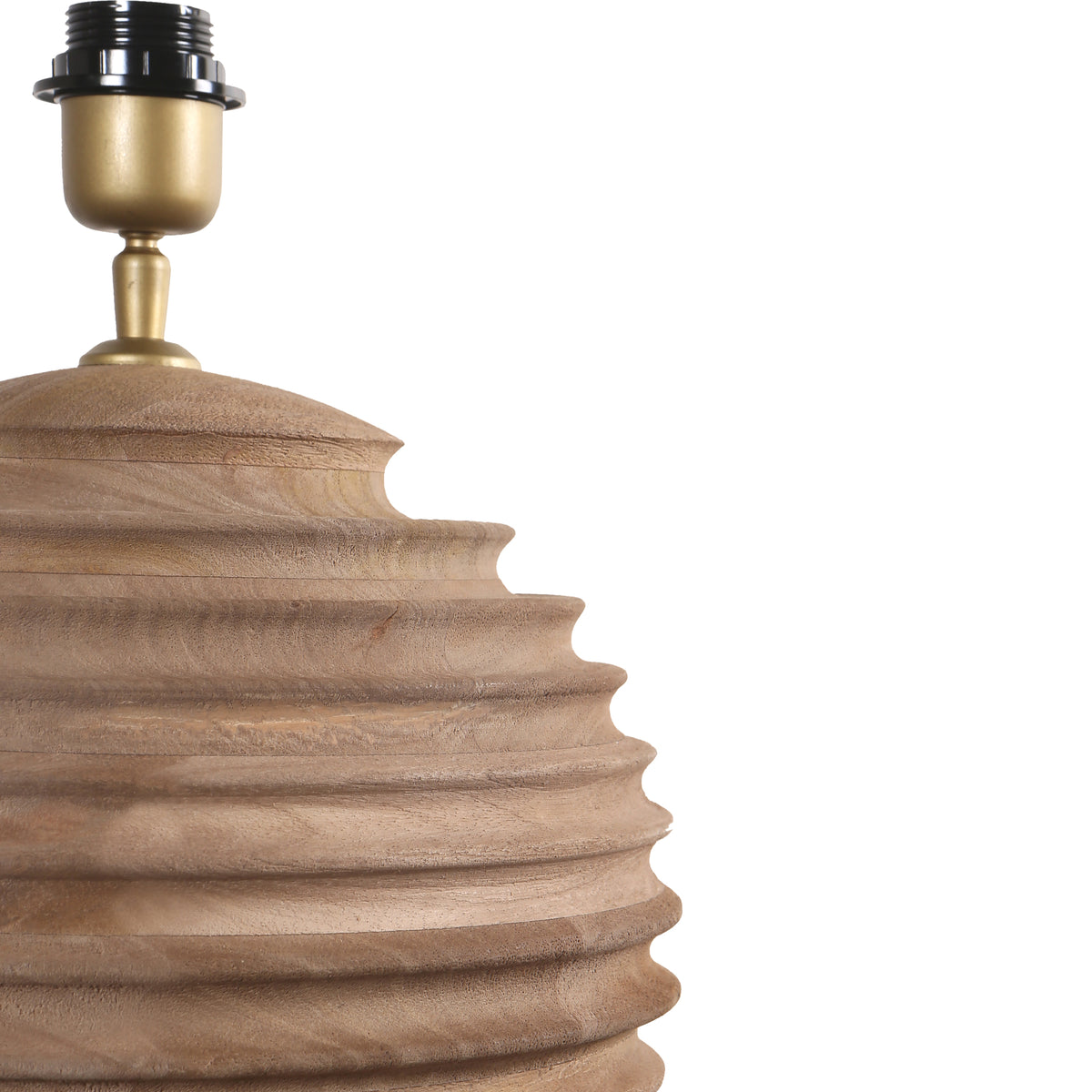Roven Base de lampe de table côtelée en bois de manguier naturel PTMD