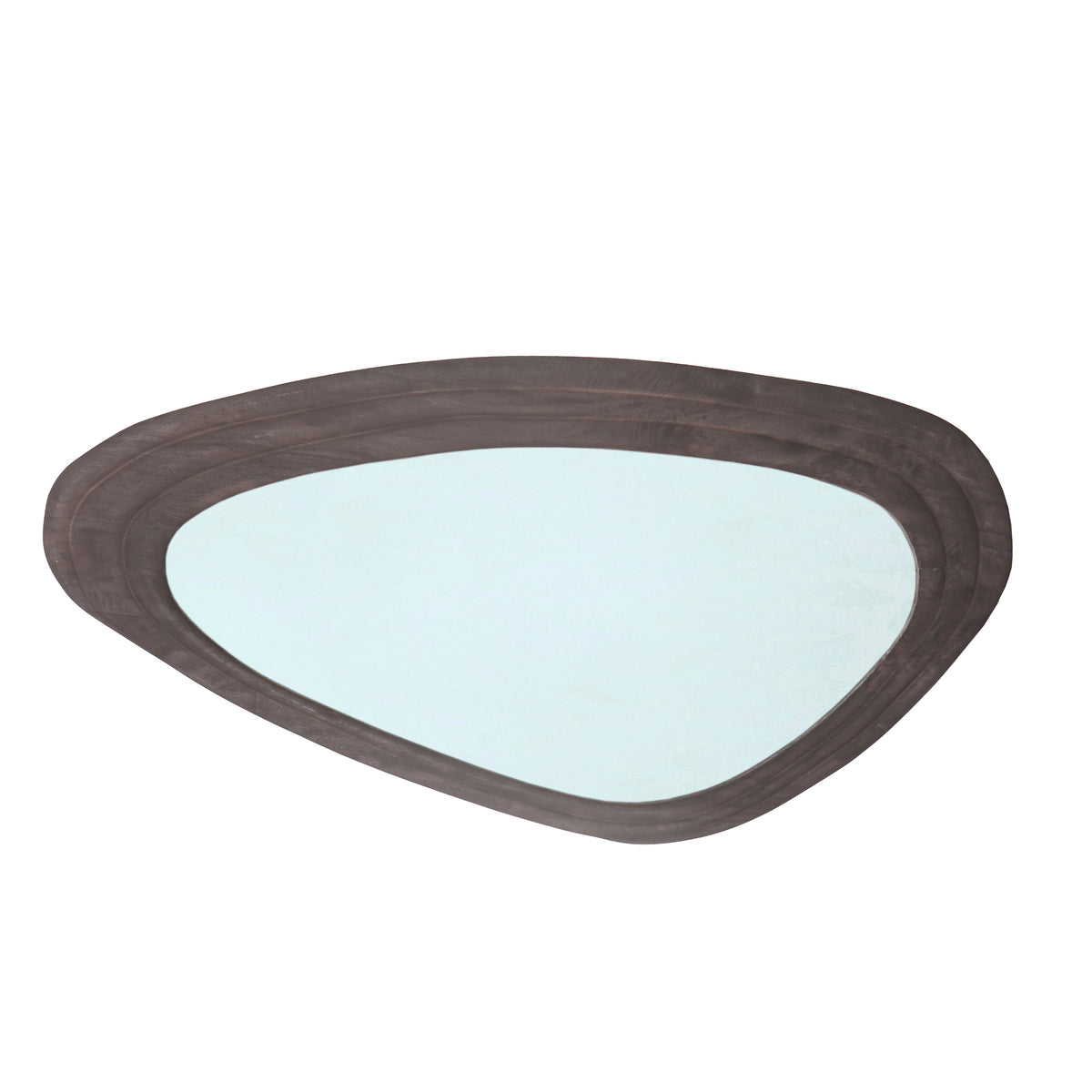 Santin Brown miroir triangle organique en bois de manguier PTMD