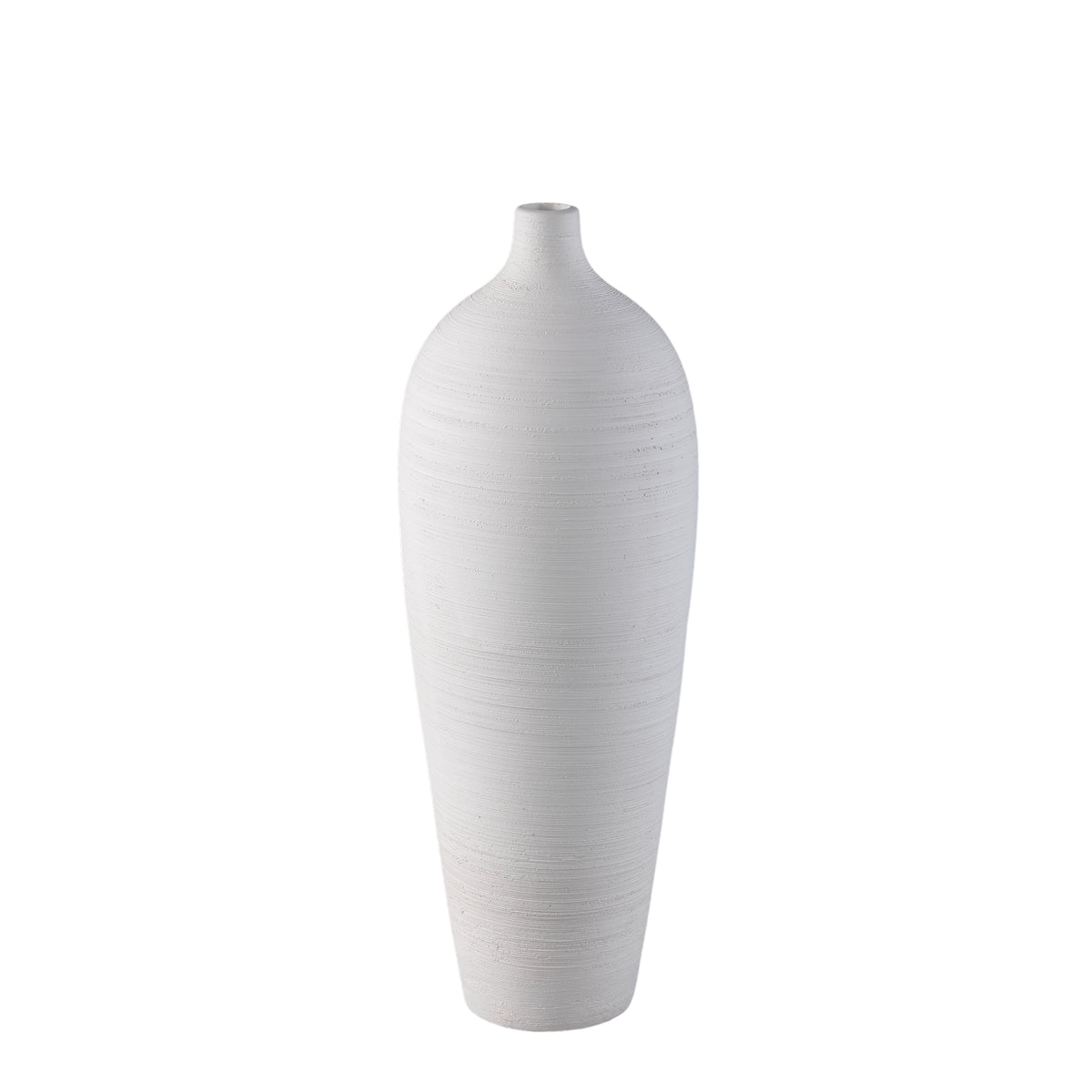Vase bouteille Cavinn Céramique Blanc Ø18cm x H49cm PTMD