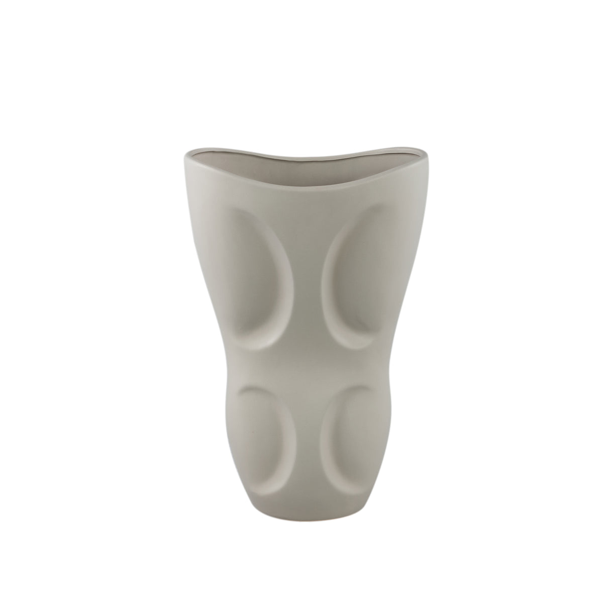 Vase en céramique ovale gris Dayna moyen PTMD