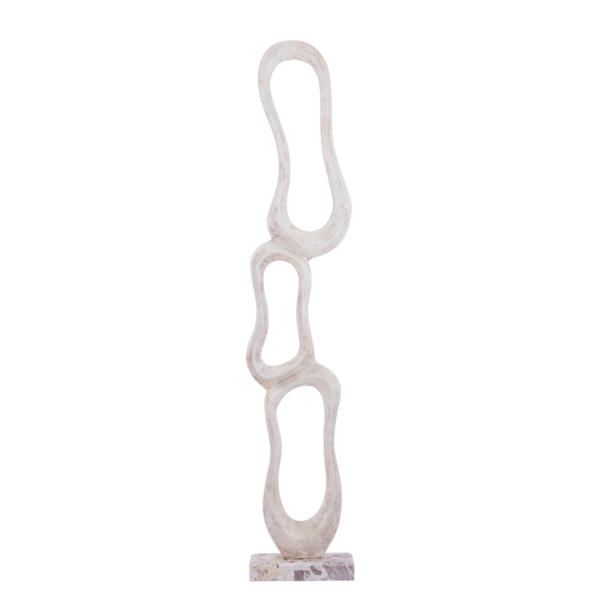 Statue Camare Design Abstrait Aluminium Coulé Beige Large PTMD