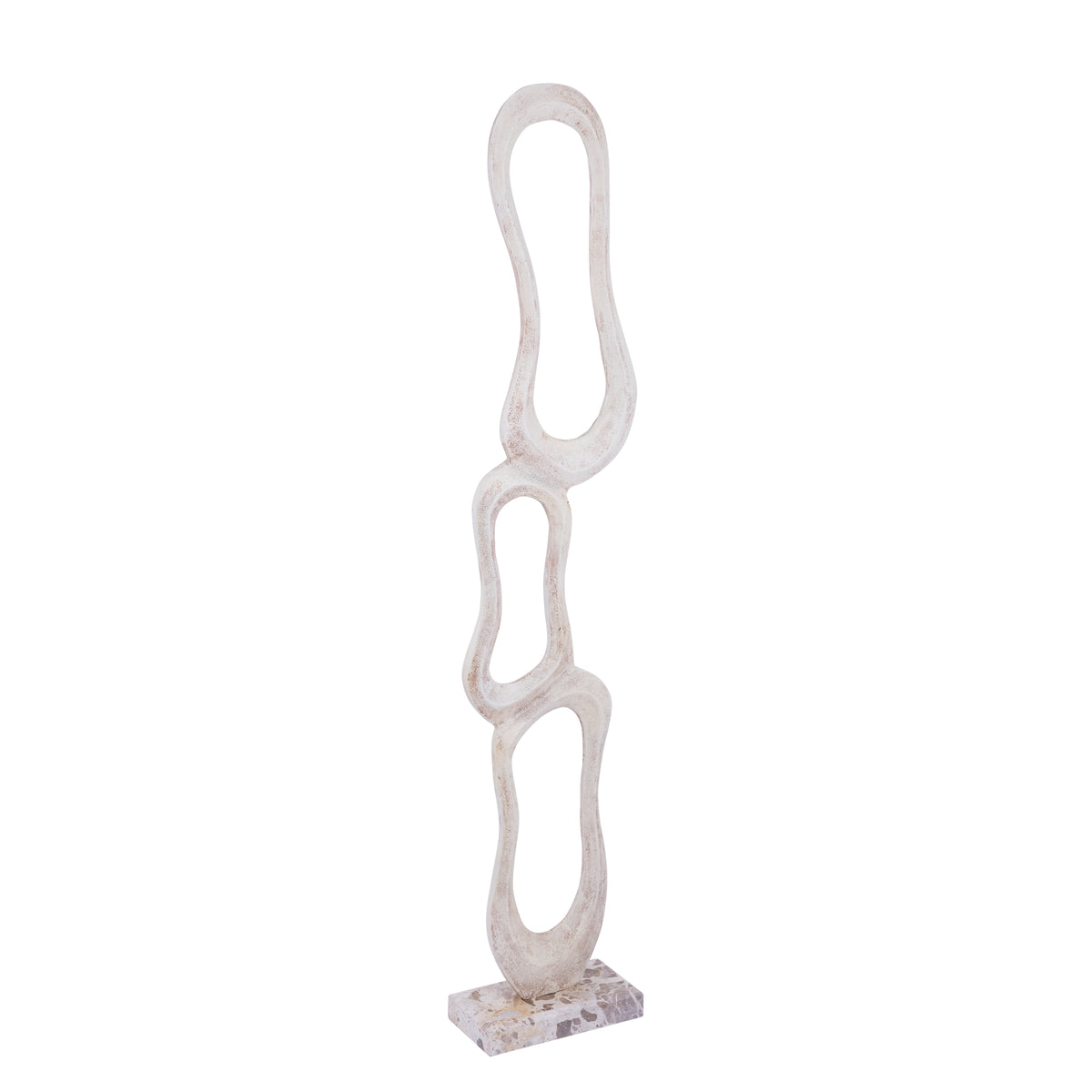 Statue Camare Design Abstrait Aluminium Coulé Beige Large PTMD