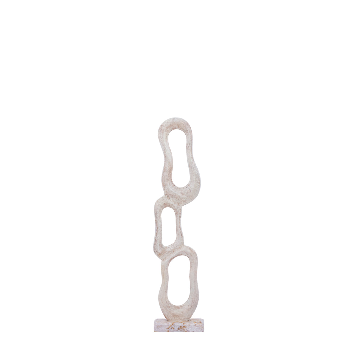 Statue Camare Design Abstrait Aluminium Coulé Beige Petit PTMD