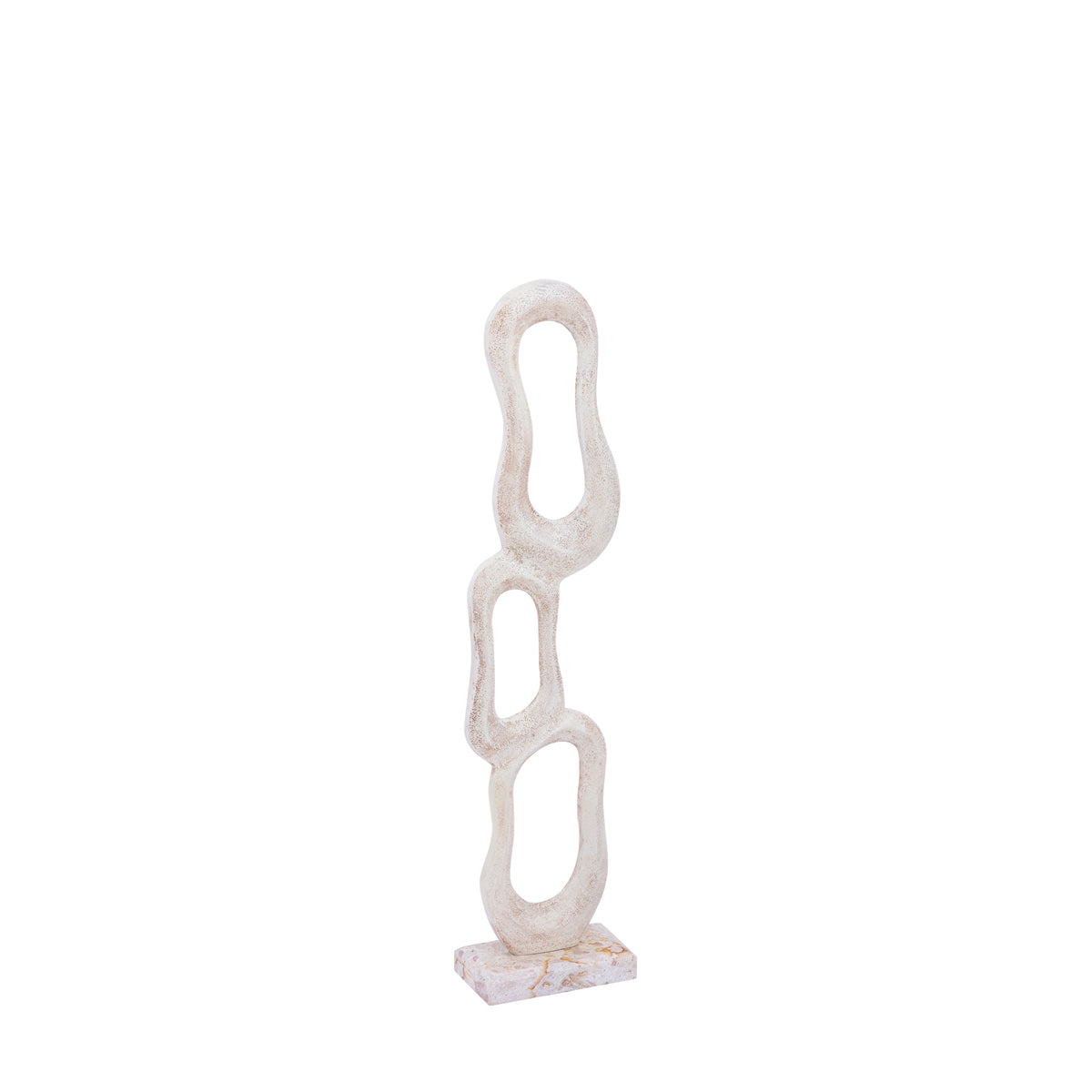 Statue Camare Design Abstrait Aluminium Coulé Beige Petit PTMD