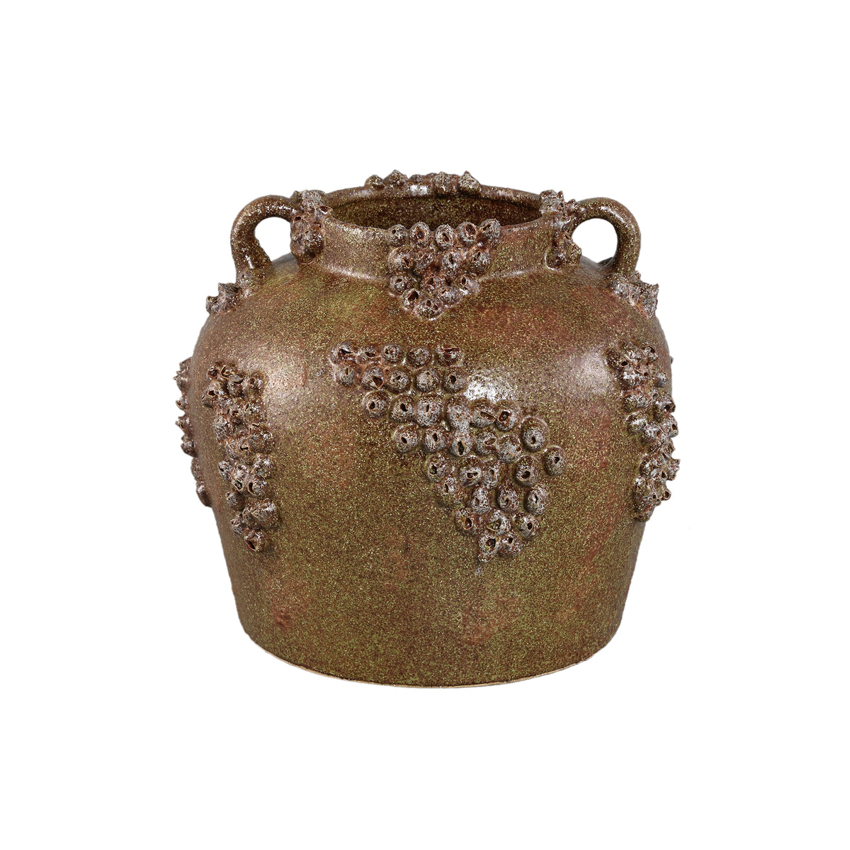 Pot en céramique vert Deisy avec anses Rough Coral L PTMD