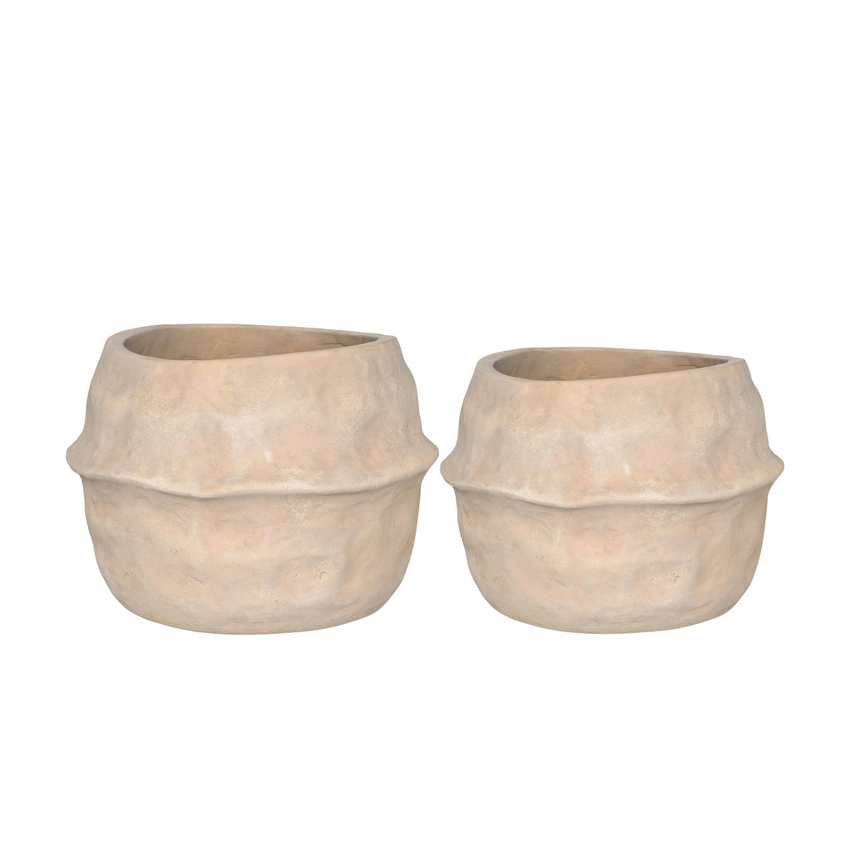 Lot de 2 pots de fleurs en terre cuite Kendra PTMD