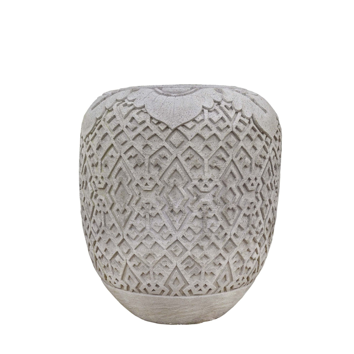Pot de fleurs Luzmari Gris Ciment Rond Grand PTMD