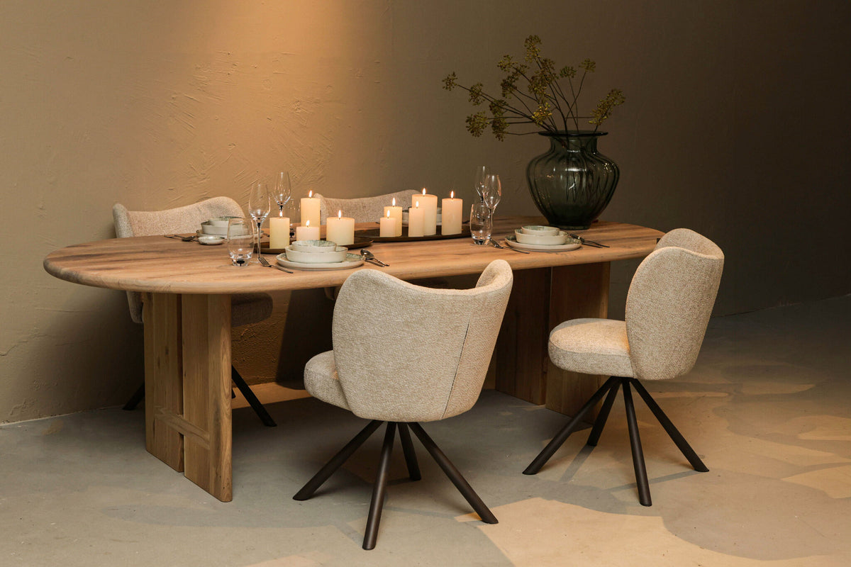 Chaise de salle à manger Pebble Legacy 15 beige Lot de 2 PTMD