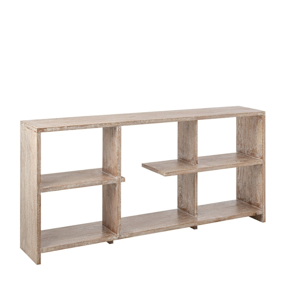 Bibliothèque en bois de manguier blanc cassé J-Line