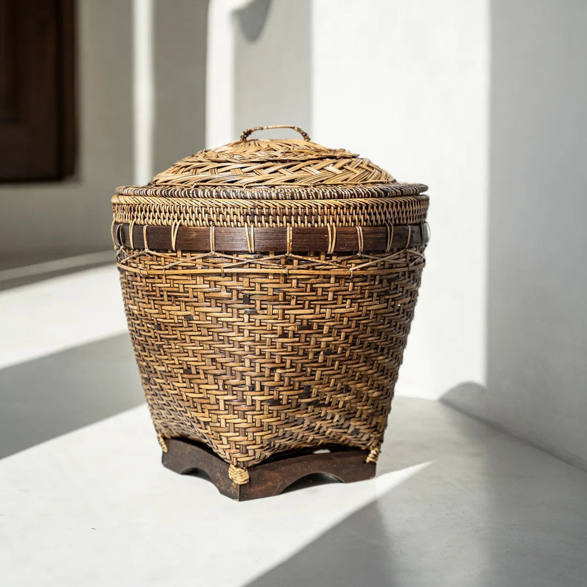 Le panier de rangement Colonial Marron Moyen Bazar Bizar