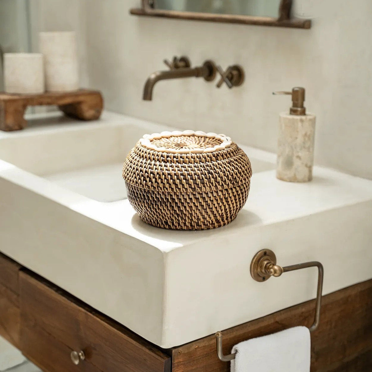 Le panier Colonial Peek-a-Boo Naturel Marron Moyen Bazar Bizarre