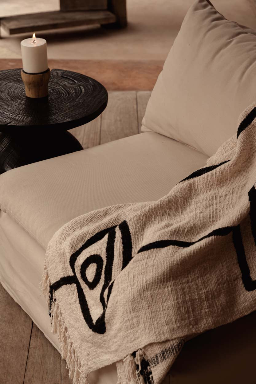 Le couvre-lit Evil Eye - Noir naturel Bazar Bizar