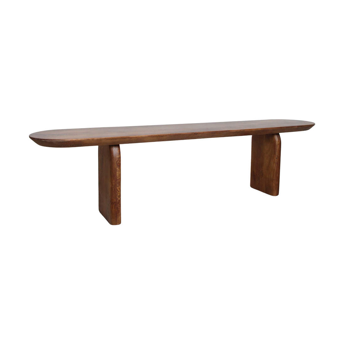 Banc de salle à manger Bullnose en bois de manguier brun 180 cm Raw Materials