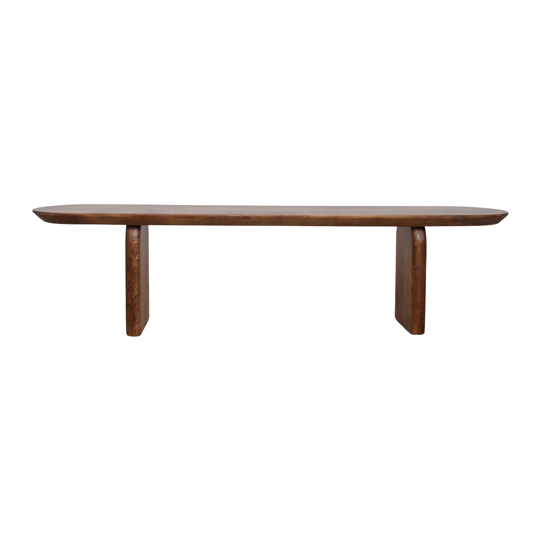Banc de salle à manger Bullnose en bois de manguier brun 180 cm Raw Materials
