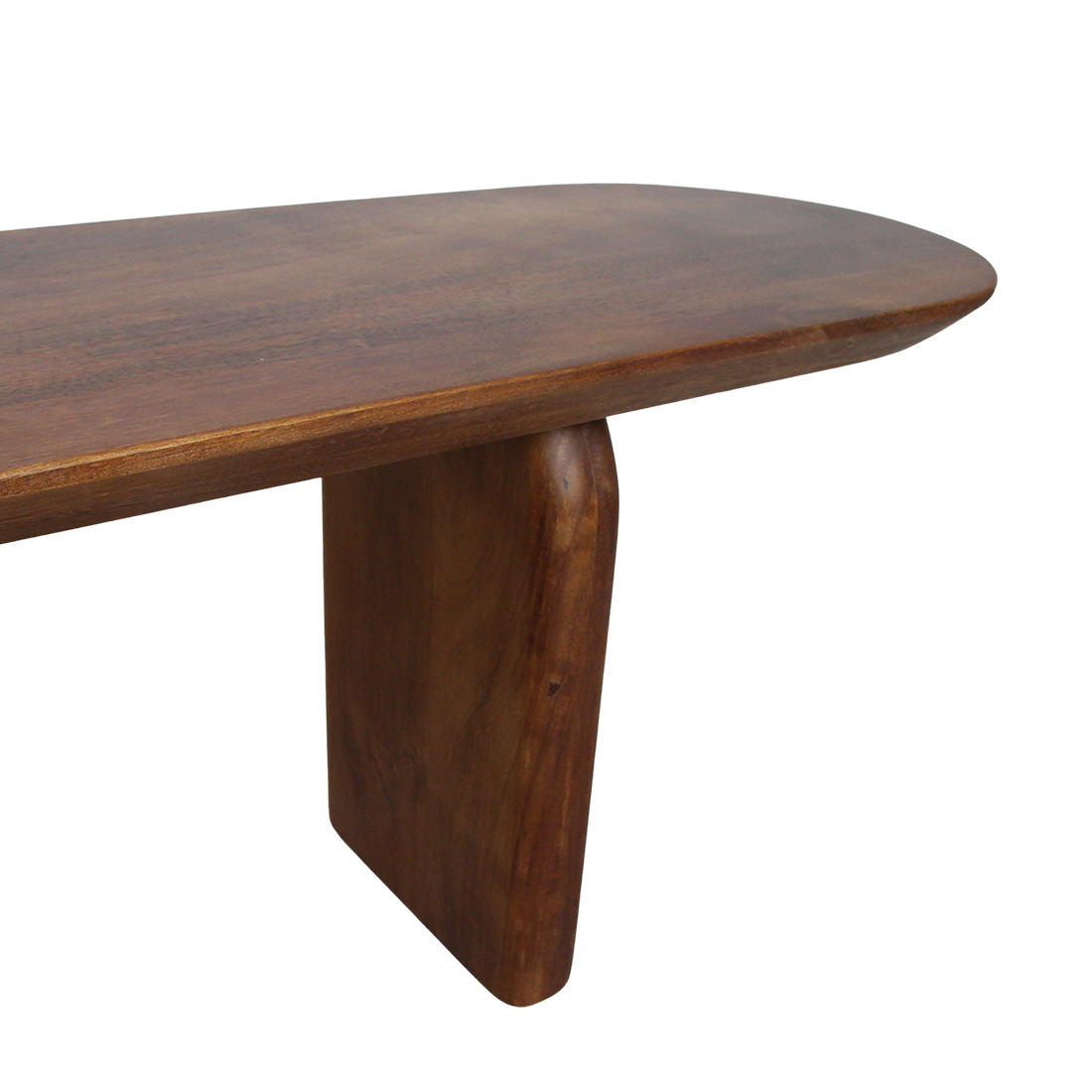 Banc de salle à manger Bullnose en bois de manguier brun 180 cm Raw Materials