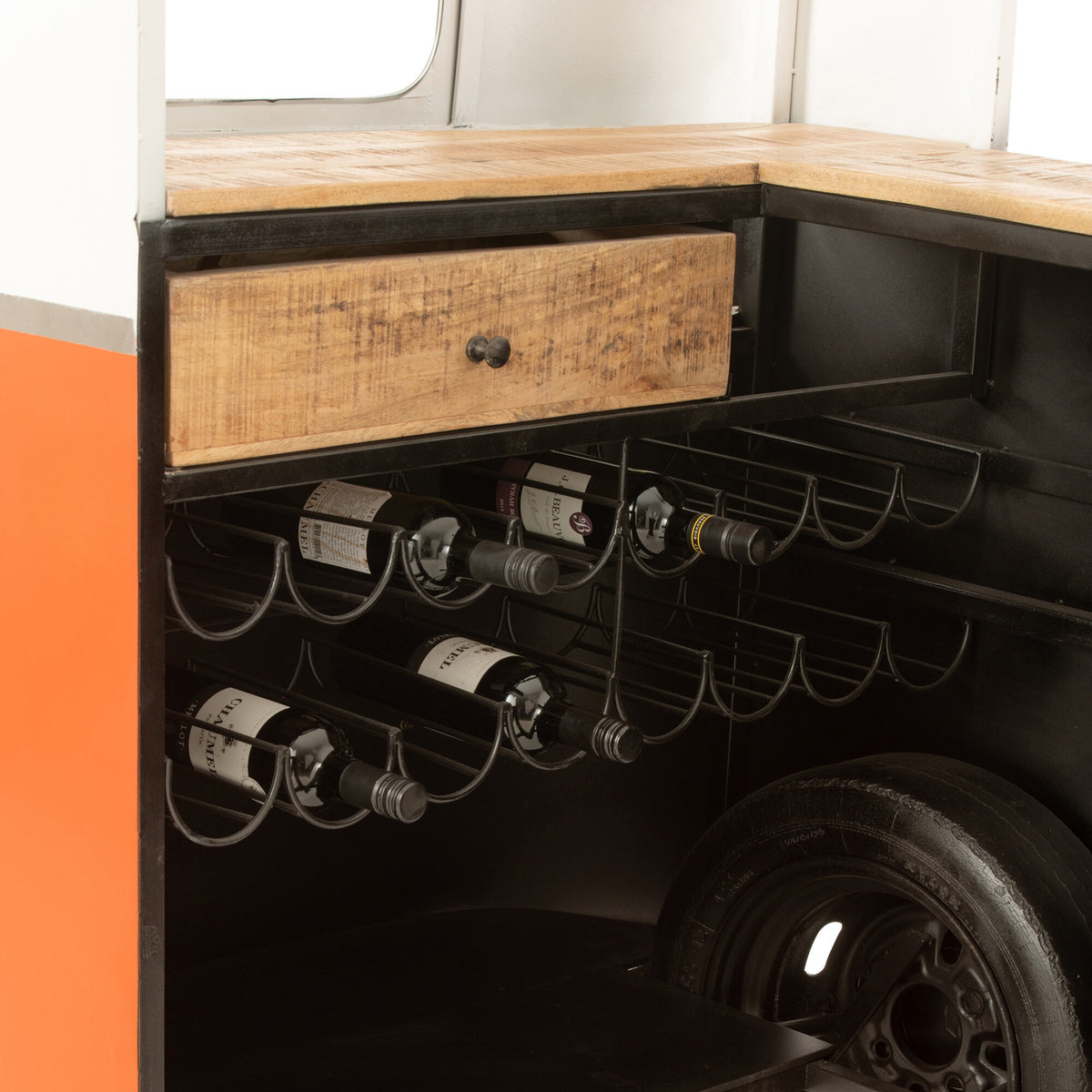 Meuble de bar Rétro Bus Orange J-Line