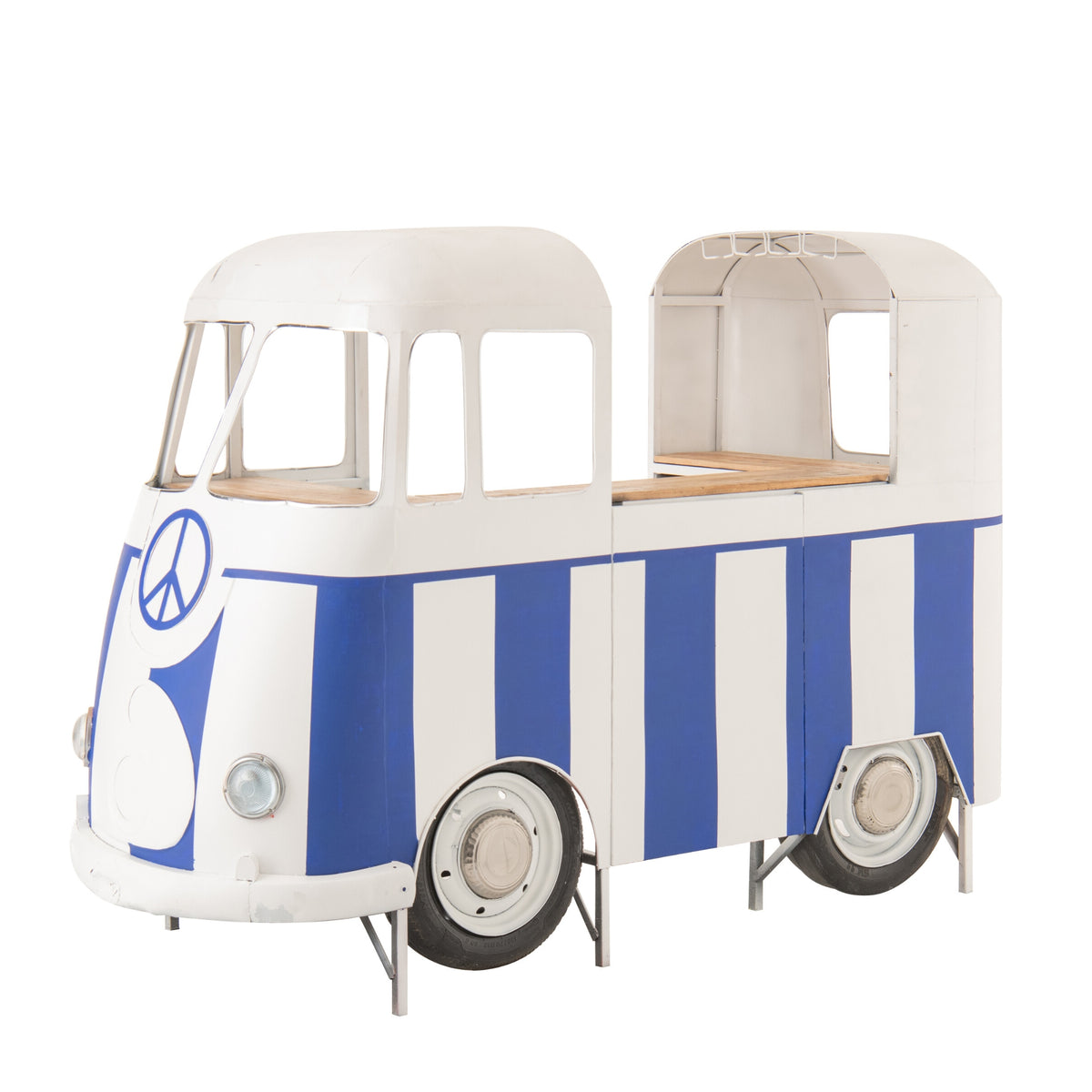 Meuble de bar Rétro Camper Bleu/Blanc J-Line