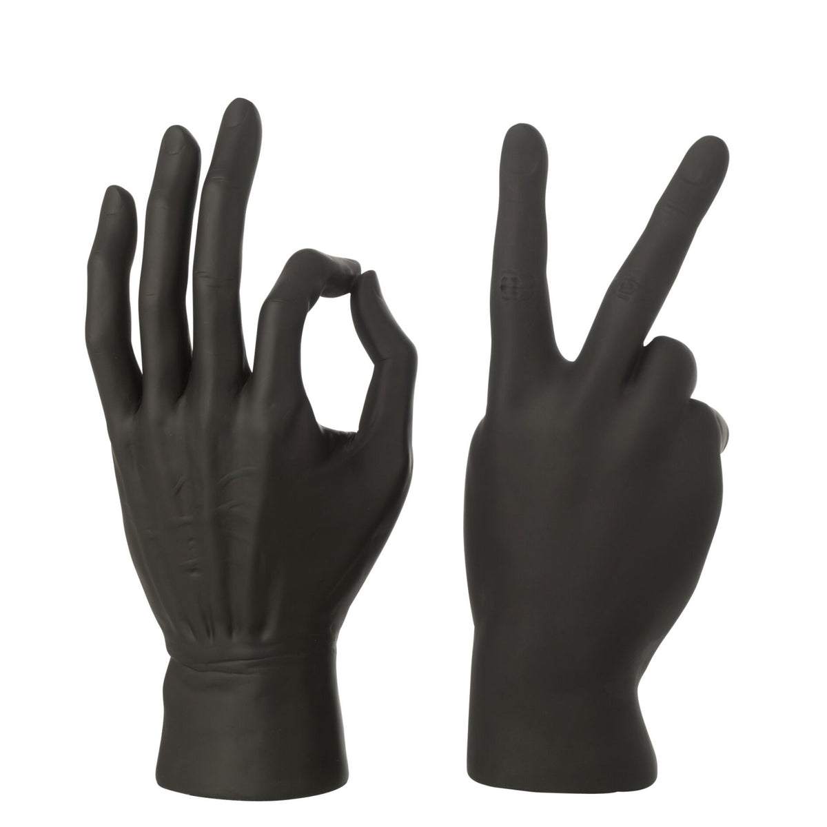 Figurine Langue des signes Polyrésine Noire Assortiment De 2 J-Line