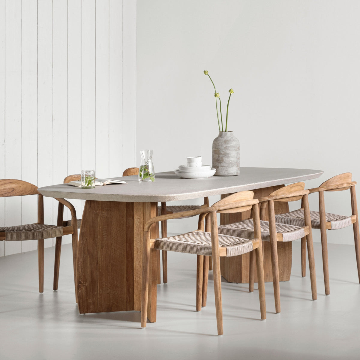 DTP Home Nova Table à manger Travertin 250cm