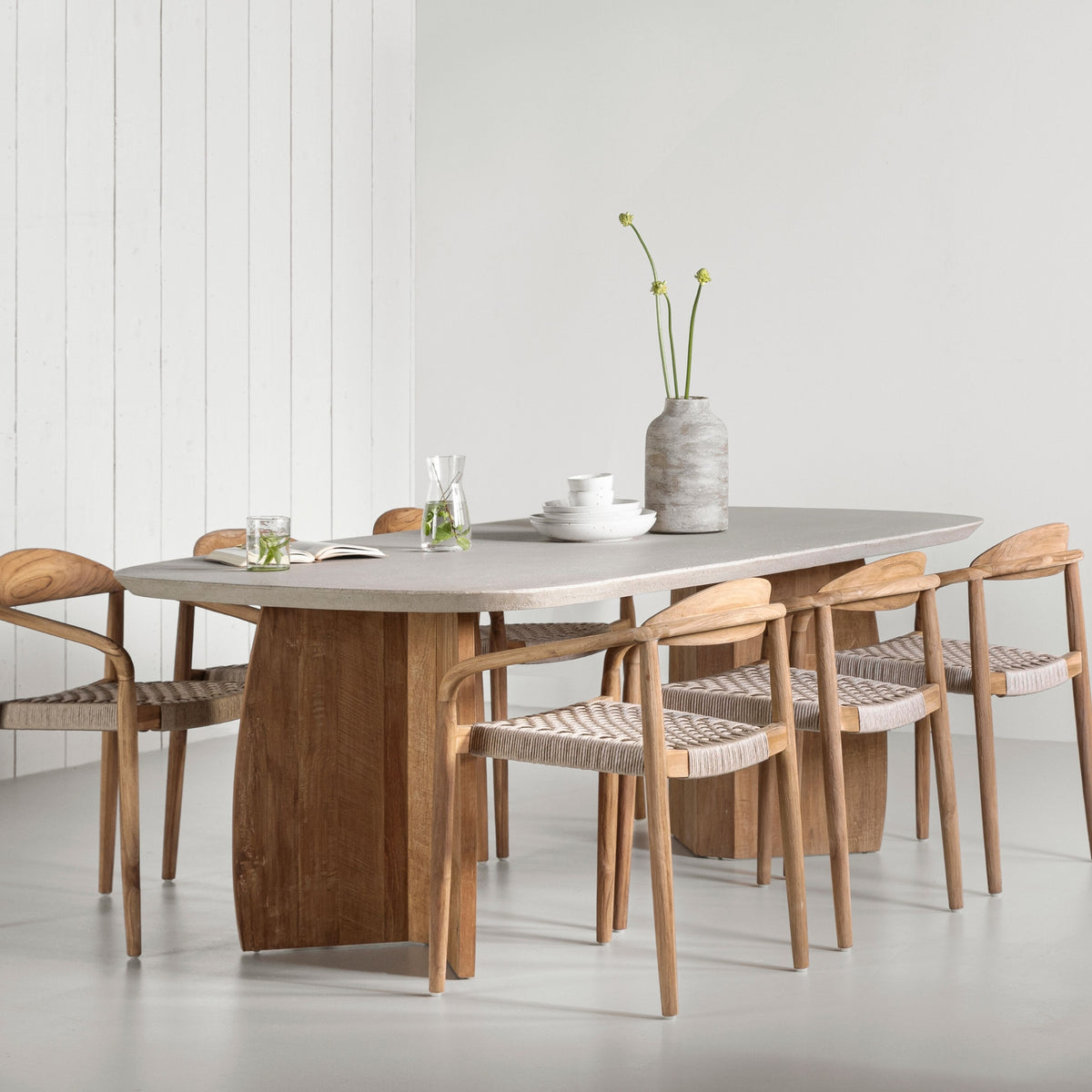 DTP Home Nova Table à manger Travertin 250cm