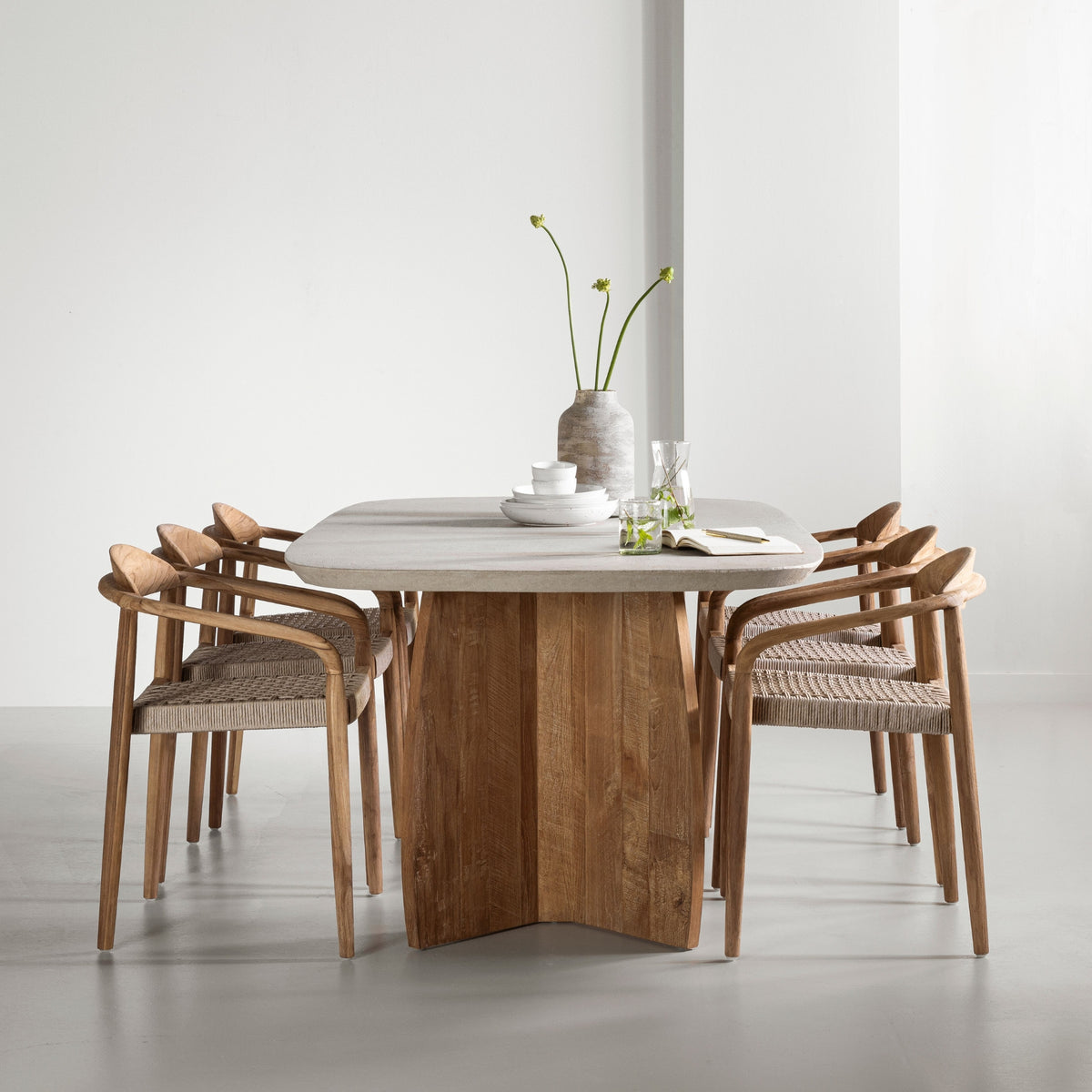 DTP Home Nova Table à manger Travertin 250cm