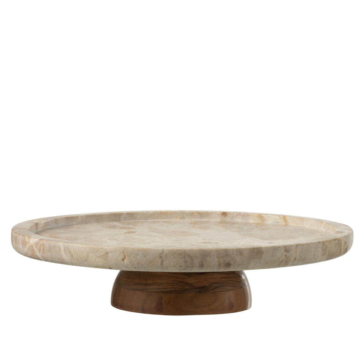 Plateau tournant rond marbre beige/naturel J-Line