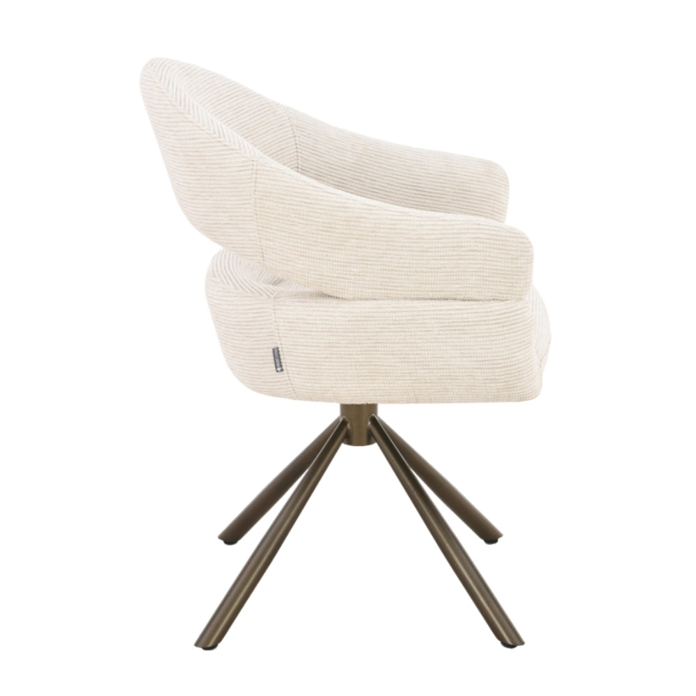 MUST Living Chaise de salle à manger pivotante Clooney Naturel