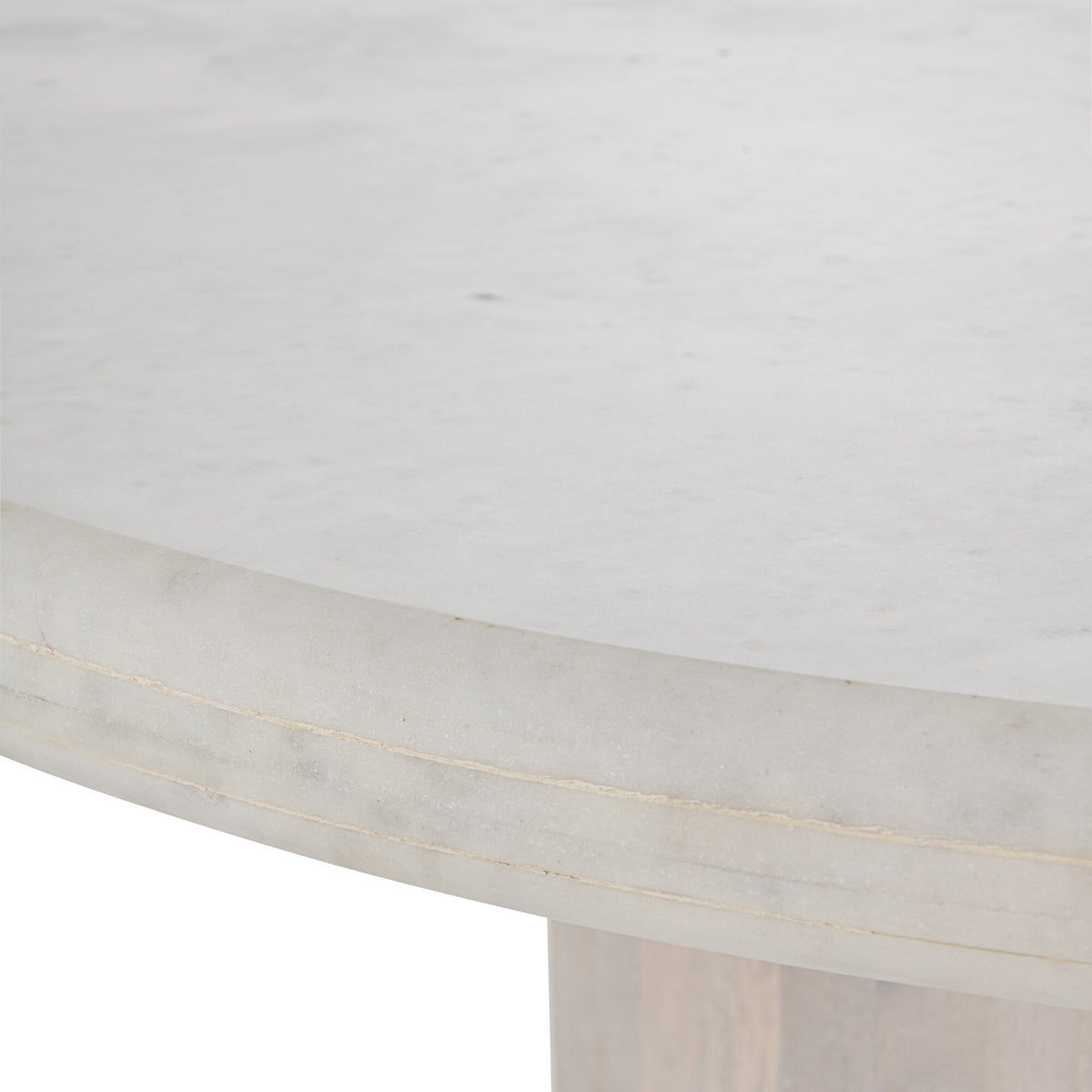 Table à manger ronde en marbre blanc cassé, grande, J-Line