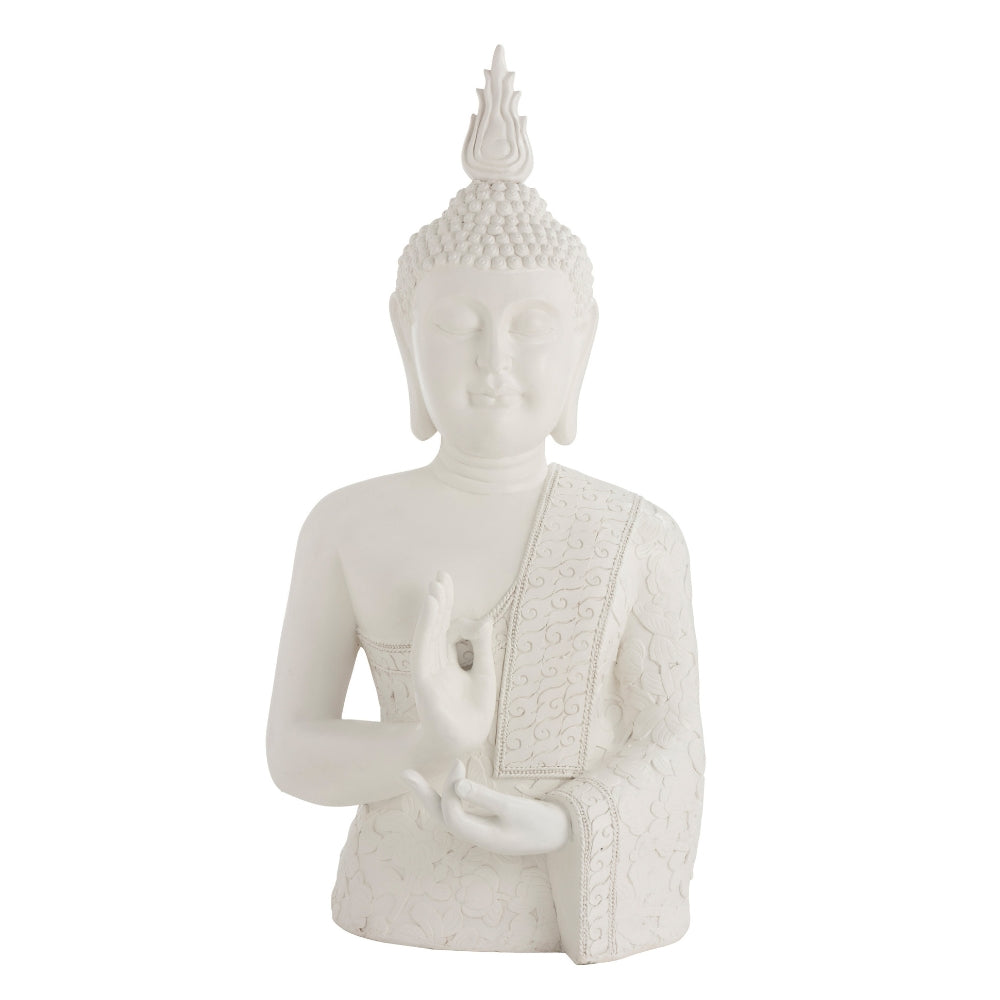 Grande statue de Bouddha Zen blanche 124 cm J-Line