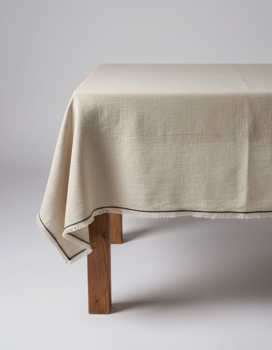 La nappe Tuscany - Noir naturel - 150x250 Bazar Bizar