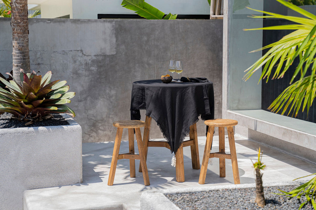 La Nappe en Lin - Noir - 150x200